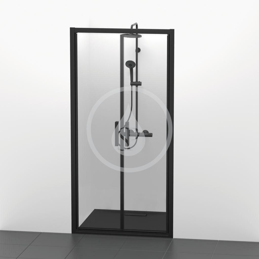 IDEAL STANDARD - Connect 2 Sprchové dveře 1000 mm, černá/čiré sklo (K9296V3)