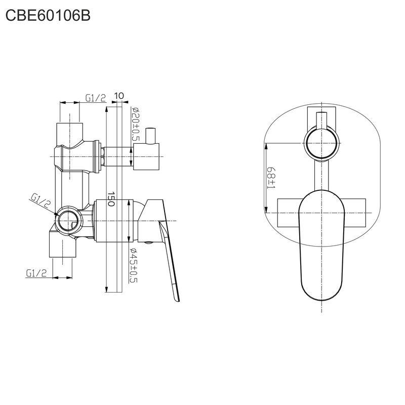 MEREO - Sprchový set s dvoucestnou podomítkovou bateríí (CB650SV1)