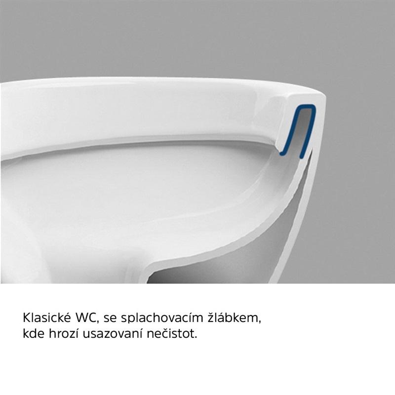MEREO - WC závěsné, RIMLESS, 530x355x360, keramické, vč. sedátka CSS113S (VSD81S)
