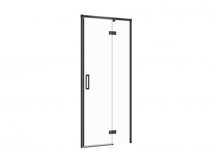 CERSANIT - Sprchové dveře LARGA ČERNÉ 90X195, pravé, čiré sklo (S932-124)