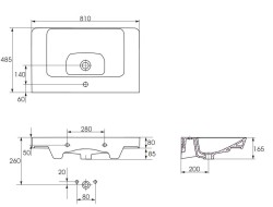 CERSANIT - Umyvadlo na n&aacute;bytek MILLE 80x48 BOX (K675-003), fotografie 6/3