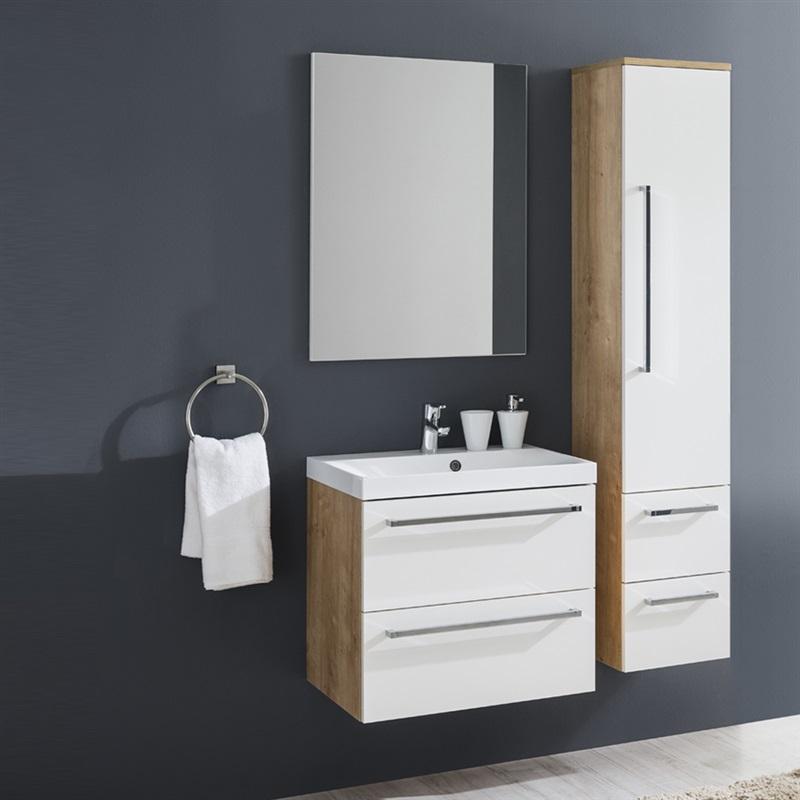 MEREO - Bino, koupelnová skříňka s keramickým umyvadlem 61 cm, bílá (CN660)