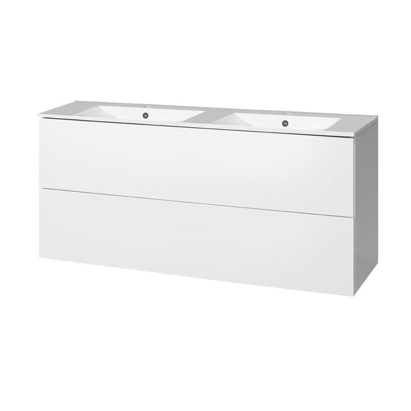 MEREO Aira, kúpeľňová skrinka s keramickým umývadlom 121 cm, bílá CN713