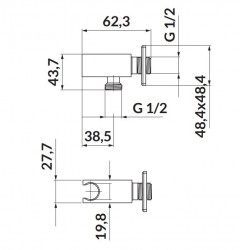 CERSANIT - SET B253 podomítková baterie MILLE vana/ sprcha s ruční a hlavovou sprchou, chrom (S952-012), fotografie 8/6