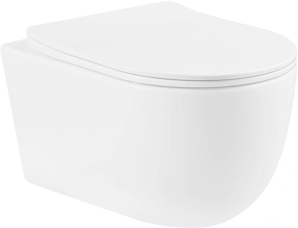 MEXEN/S Carmen Závěsná WC mísa včetně sedátka s slow-slim, duroplast, bílá 30880300