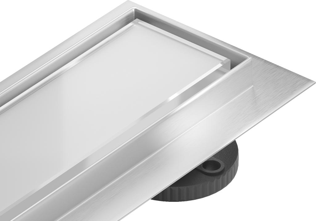 MEXEN/S Flat MGW podlahový žlab 50 cm bílé sklo 1027050-15