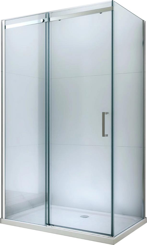MEXEN/S Omega sprchový kout posuvný 110x70 cm, sklo transparent, chrom + vanička 825-110-070-01-00-4010