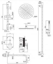 CERSANIT - SET B258 podom&iacute;tkov&yacute; set CREA se sprchou, čern&yacute; (S952-009), fotografie 4/2