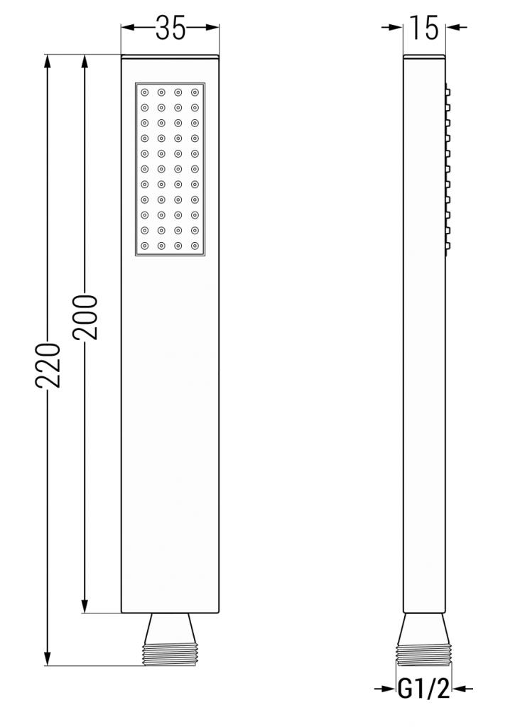 MEXEN - R-02 ruční sprcha 1-funkční bílá (79500-20)