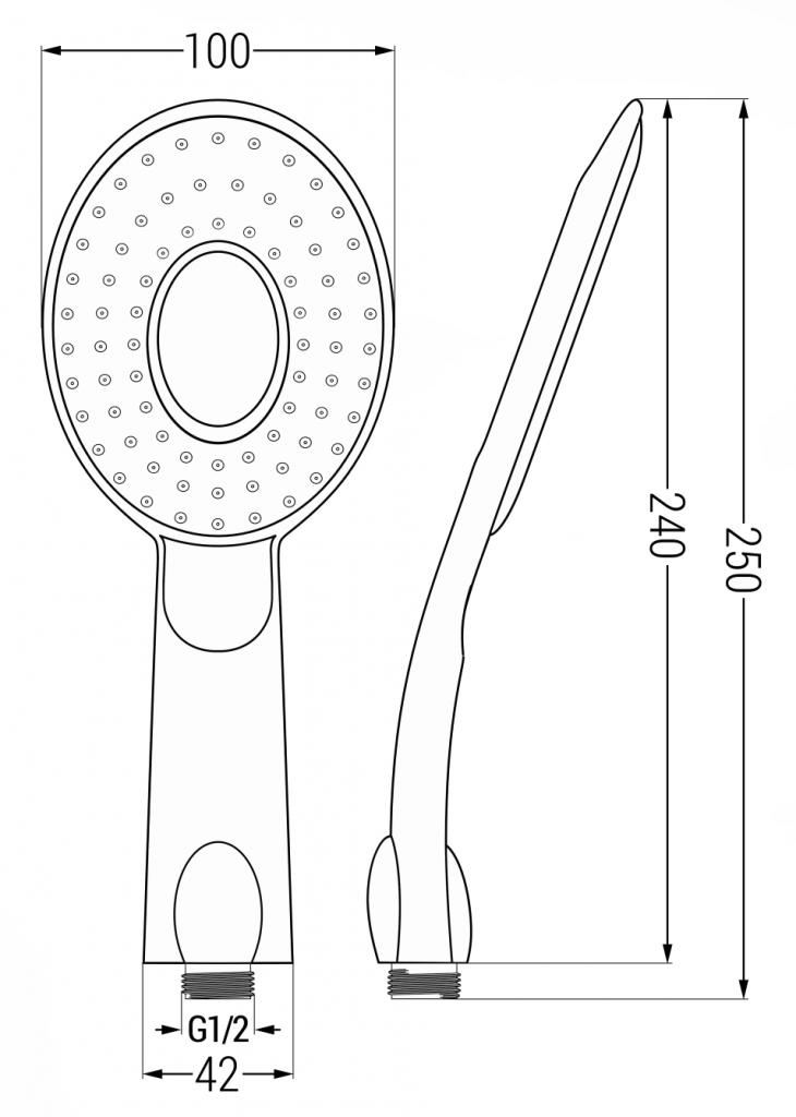 MEXEN - R-73 ruční sprcha 1 funkční chrom / W (79573-02)
