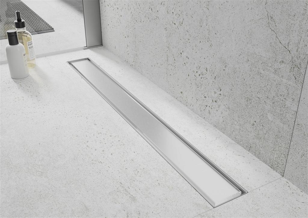 MEXEN/S - Flat 360 ° MGW podlahový žlab 80 cm otočný bílé sklo (1027080-40)