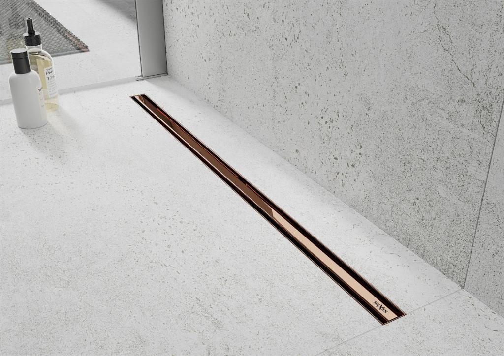 MEXEN - Flat 360 Slim podlahový žlab 60 cm otočný růžové zlato (1641060)