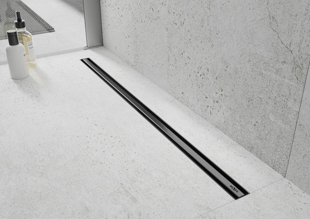 MEXEN - Flat 360 Slim podlahový žlab 90 cm otočný černá (1741090)