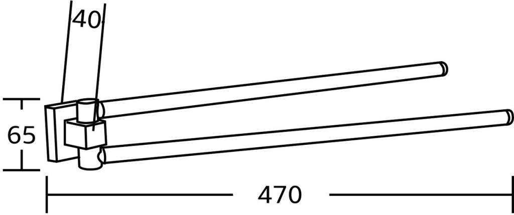 MEXEN - Rufo dvojramenný držák ručníků, otočný, chrom (7050925-00)