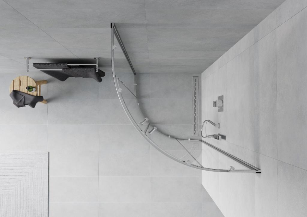 MEXEN - Rio čtvrtkruhový sprchový kout 70x70 cm, sklo transparent, chrom (863-070-070-01-00)