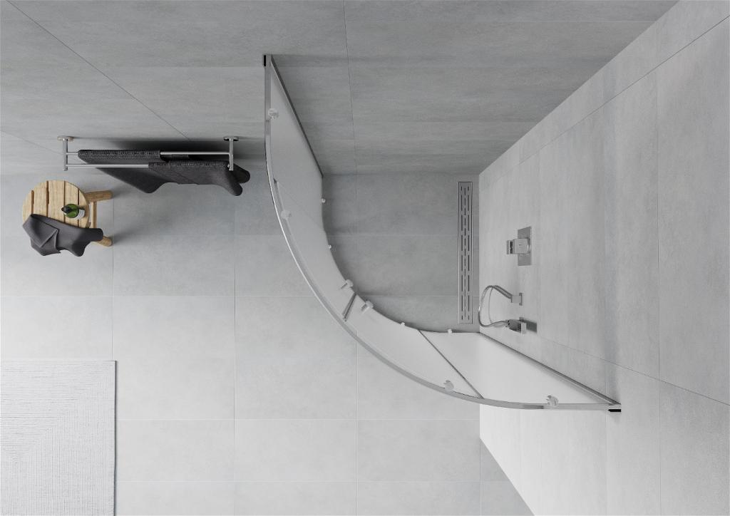 MEXEN - Rio čtvrtkruhový sprchový kout 70x70 cm, mražené sklo, chrom (863-070-070-01-30)