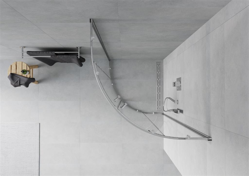 MEXEN - Rio čtvrtkruhový sprchový kout 90x90 cm, sklo transparent, chrom (863-090-090-01-00)