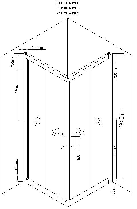 MEXEN/S - Rio Sprchový kout čtvercový 90x90 cm, transparent, chrom + vanička se sifonem (860-090-090-70-00-4010)