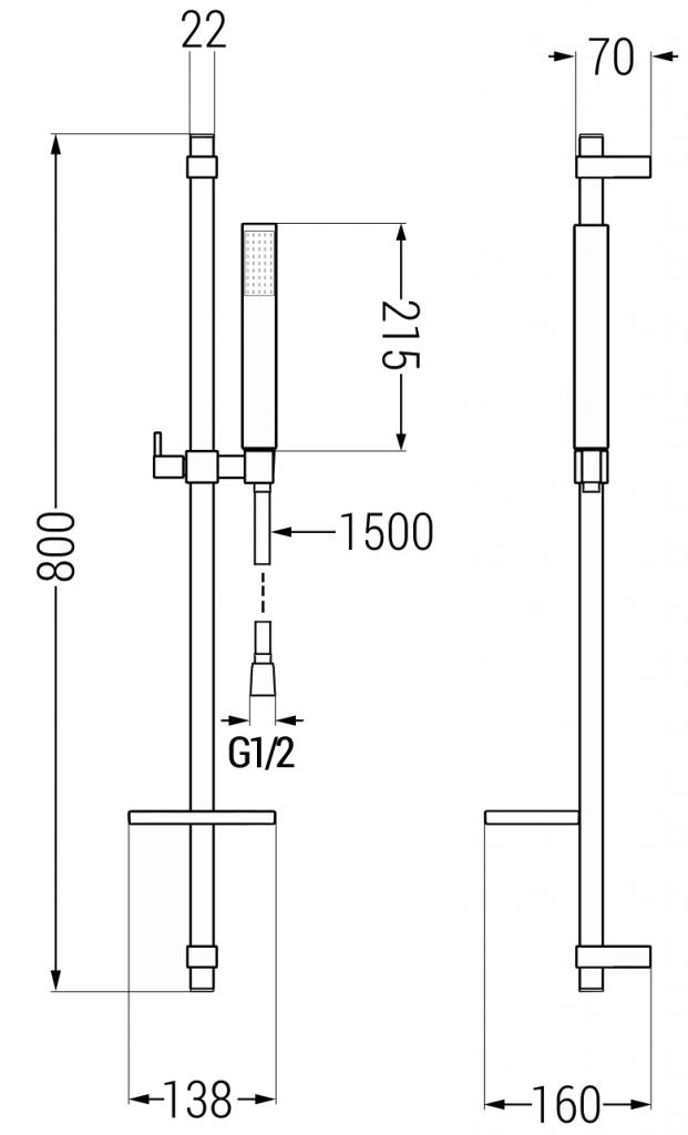 MEXEN/S - Aries DQ45 Set umyvadlové a vanové baterie s příslušenstvím, chrom (744813DQ45-00)