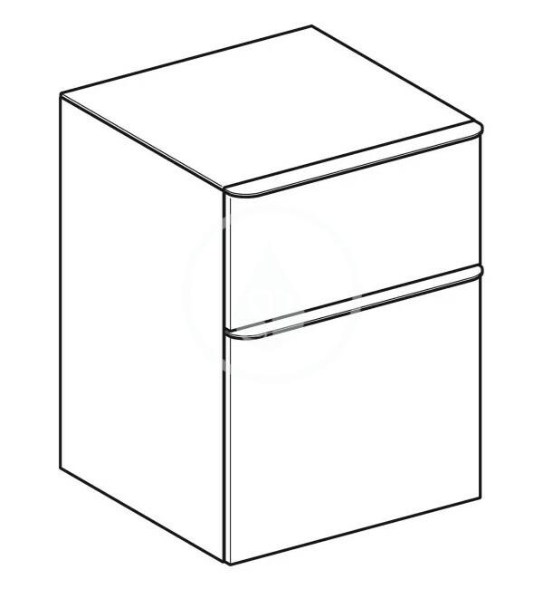 GEBERIT - Smyle Square Boční skříňka, 2 zásuvky, lávová (500.357.JK.1)