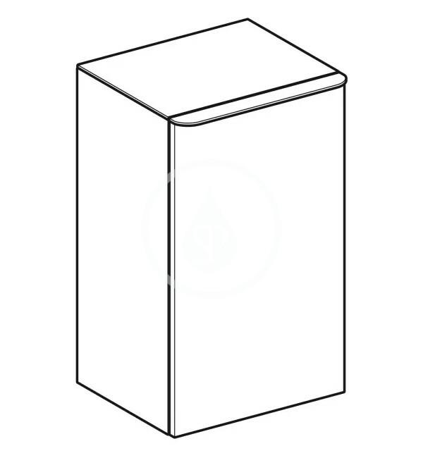 GEBERIT - Smyle Square Boční skříňka, panty vpravo, lesklá bílá (500.359.00.1)