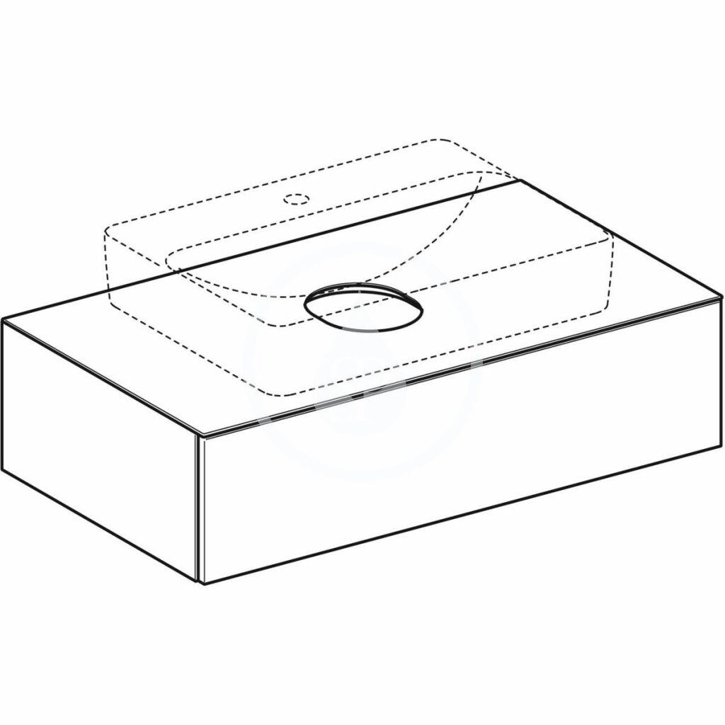 GEBERIT - VariForm Umyvadlová skříňka, 900x510x235 mm, 1 zásuvka, zápachová uzávěrka, dub (501.169.00.1)