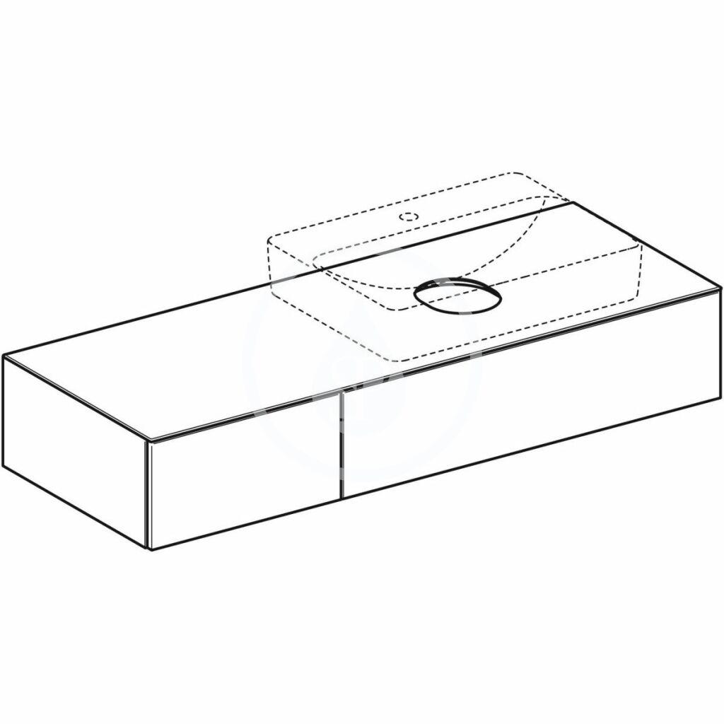 GEBERIT - VariForm Umyvadlová skříňka, 1350x510x235 mm, 2 zásuvky a zápachová uzávěrka, dub (501.181.00.1)