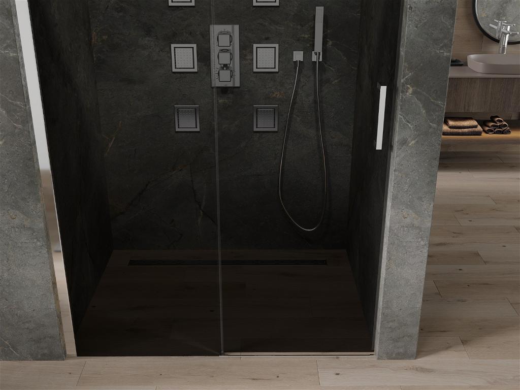 MEXEN - Omega posuvné sprchové dveře 100 cm, Grafitt, chrom se sadou pro niku (825-100-000-01-40)