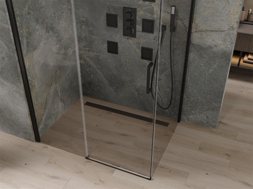 MEXEN/S - OMEGA sprchový kout 140x100 cm, transparent, černá (825-140-100-70-00)