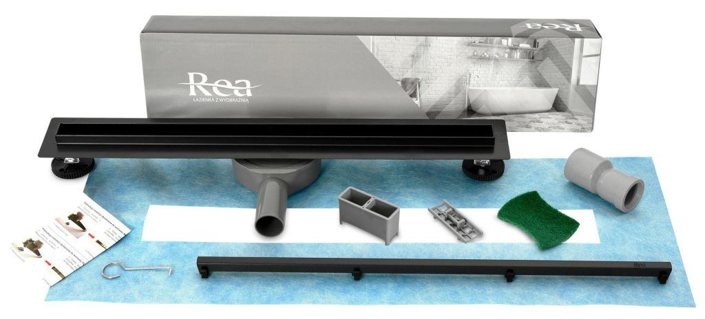 REA - Lineární odtokový žlab Neo Slim 900 Pro černý (REA-G8903) 2. jakost
