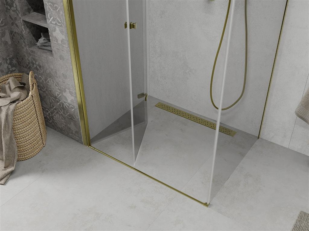 MEXEN/S - LIMA sprchový kout 70x80 cm, transparent, zlatá (856-070-080-50-00)