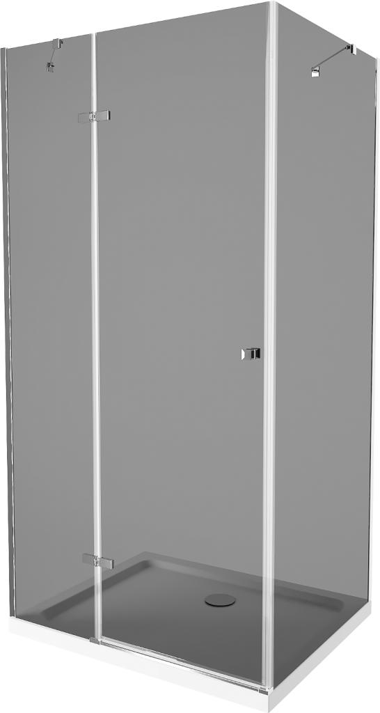 MEXEN/S Roma sprchový kout 110x90 cm, grafit, chrom + bílá vanička se sifonem, 854-110-090-01-40-4010