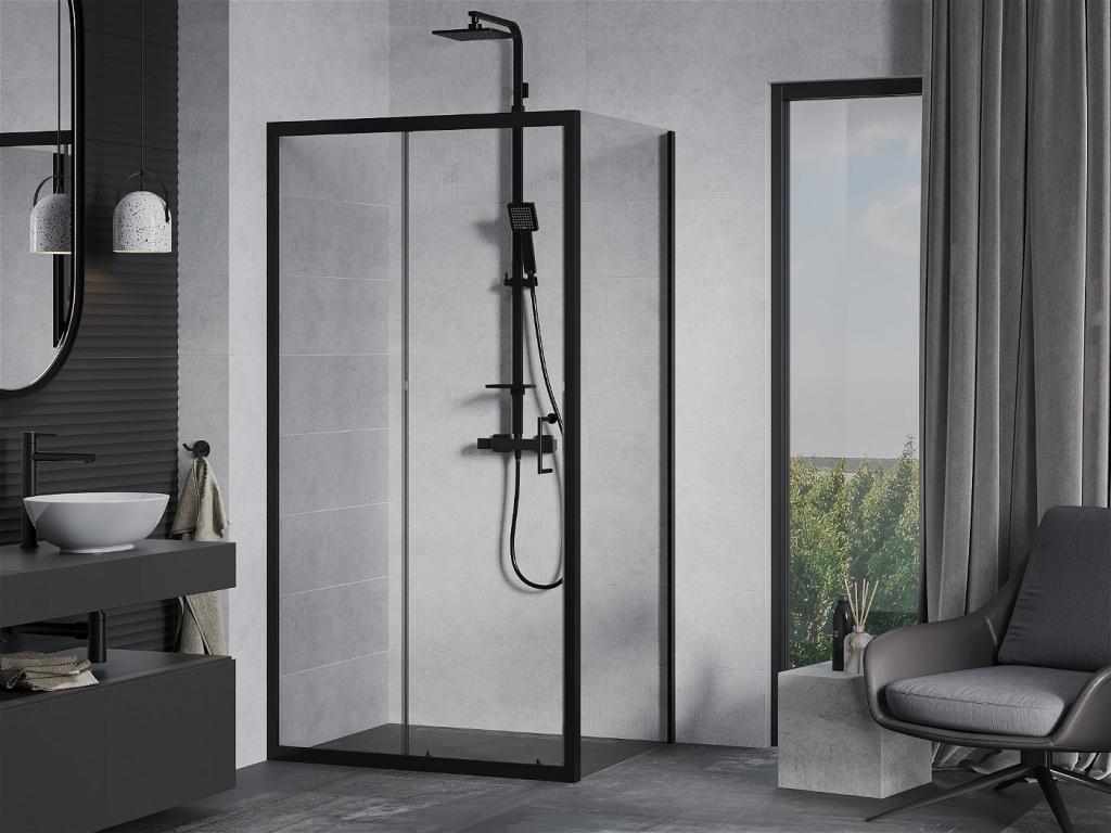 MEXEN/S - APIA sprchový kout 110x70 cm, transparent, černá (840-110-070-70-00)