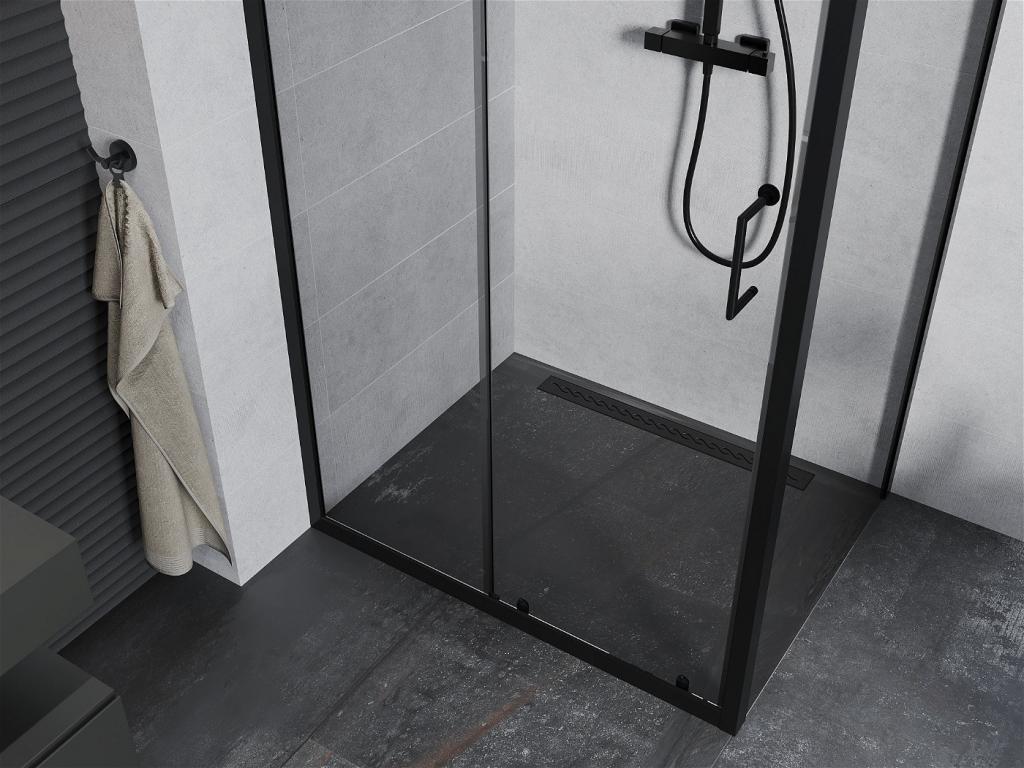 MEXEN/S - APIA sprchový kout 110x70 cm, transparent, černá (840-110-070-70-00)