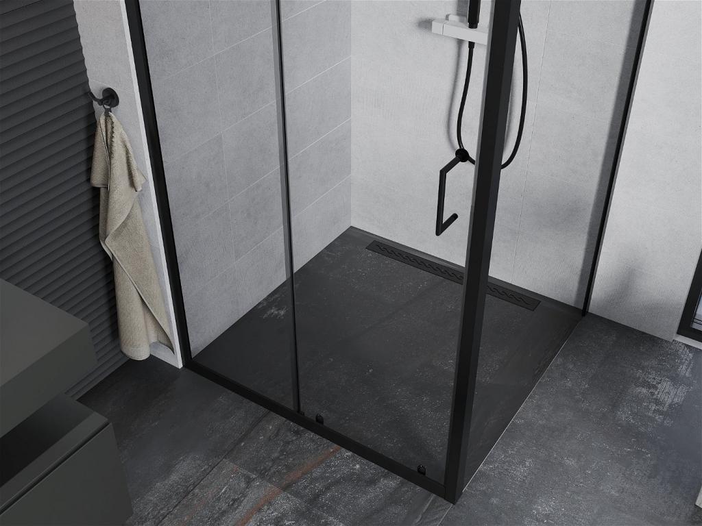 MEXEN/S - APIA sprchový kout 100x100 cm, transparent, černá (840-100-100-70-00)