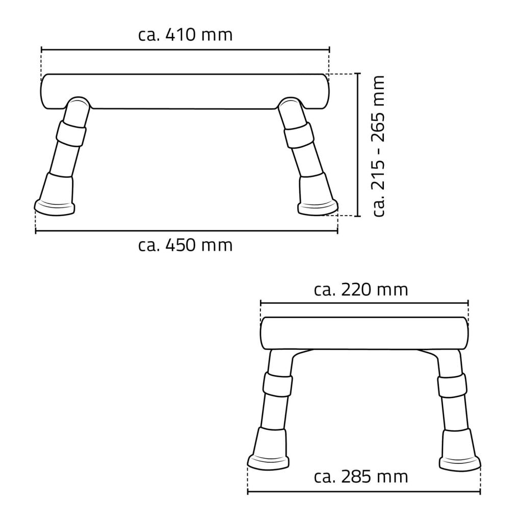 RIDDER - HANDICAP stolička na nohy, výškově nastavitelná, bílá (A0102601)