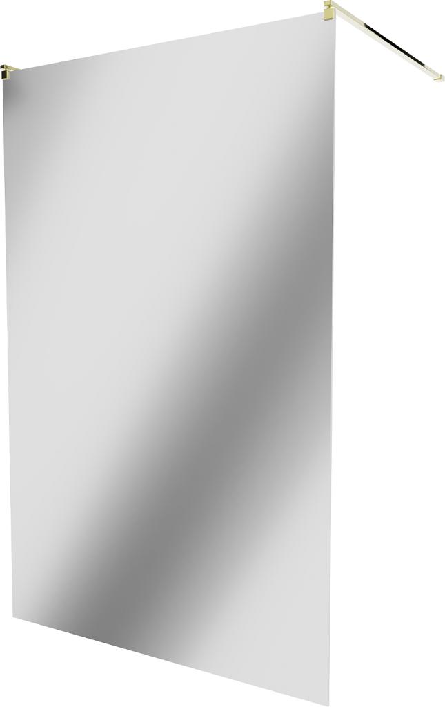 MEXEN/S KIOTO samostatně stojící sprchová zástěna 100 x 200 cm, zrcadlové, zlatá 800-100-002-50-50