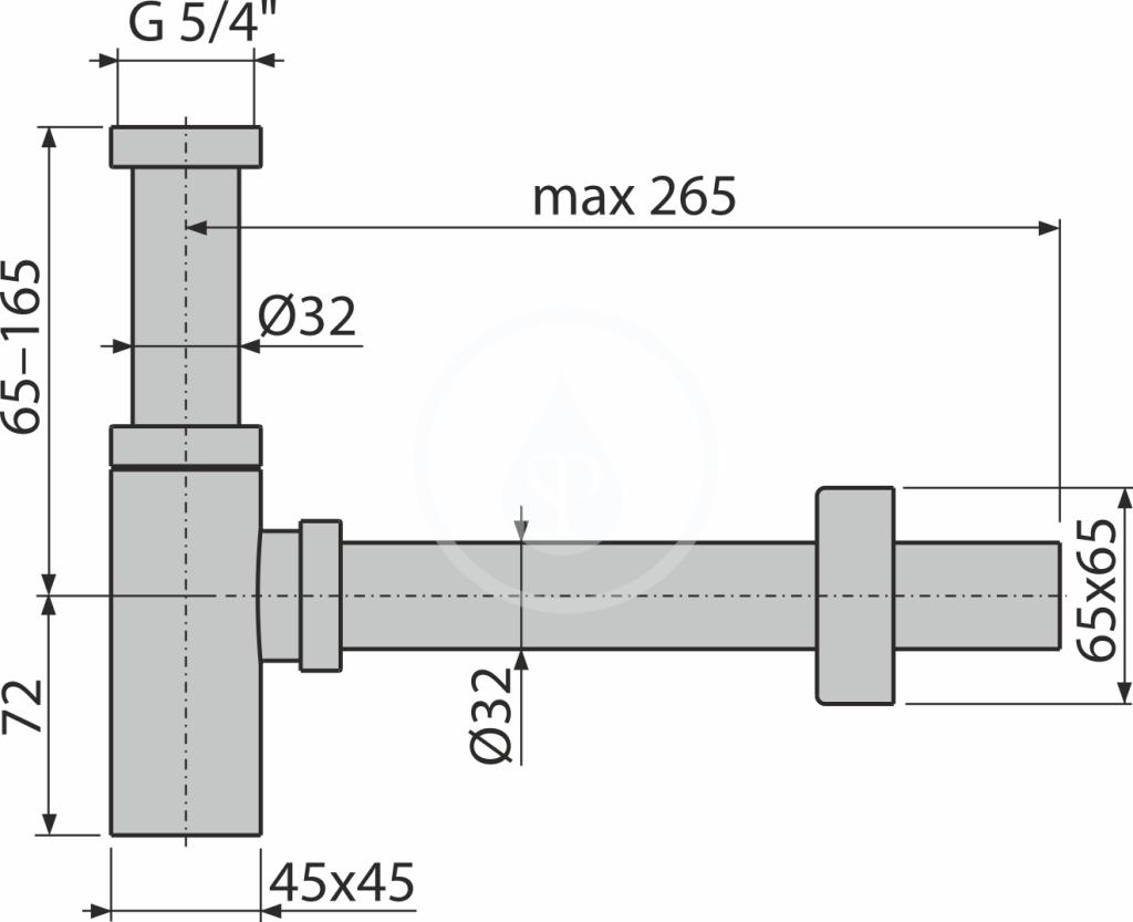 Kielle - Sifony Umyvadlový sifon, průměr 32mm, hranatý, kov (30901011)