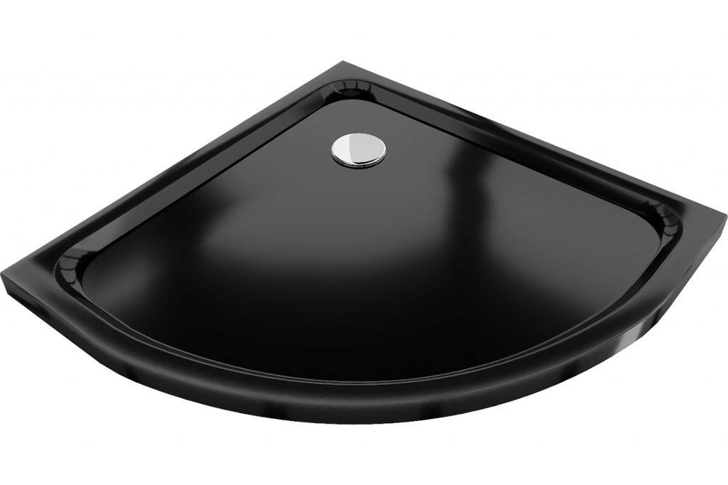 MEXEN Flat sprchová vanička čtvrtkruhová slim 100 x 100 cm, černá 41701010