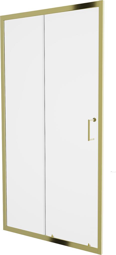 MEXEN Apia posuvné sprchové dveře 115 cm, transparent, zlaté 845-115-000-50-00
