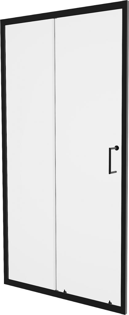MEXEN Apia posuvné sprchové dveře 145 cm, transparent, černé 845-145-000-70-00