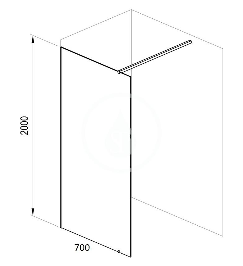 RAVAK - Walk-In Sprchová stěna Walk-in Wall, 700x2000 mm, lesklý hliník/čiré sklo (GW9W10C00Z1)