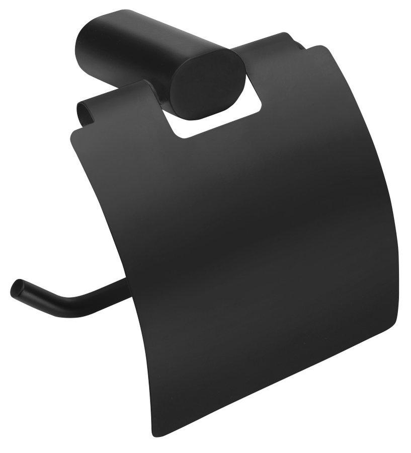 SAPHO FLORI držák toaletního papíru s krytem, černá mat RF007/15