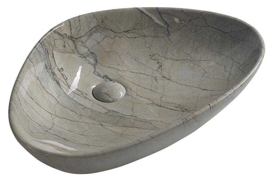 SAPHO DALMA keramické umyvadlo na desku, 58,5x39 cm, grigio MM213