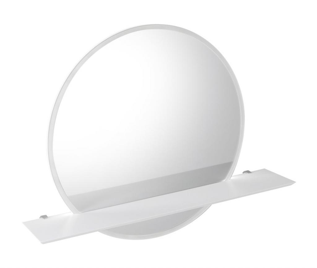 SAPHO VISO kulaté zrcadlo s LED osvětlením a policí, ø 70cm, bílá mat VS070-01