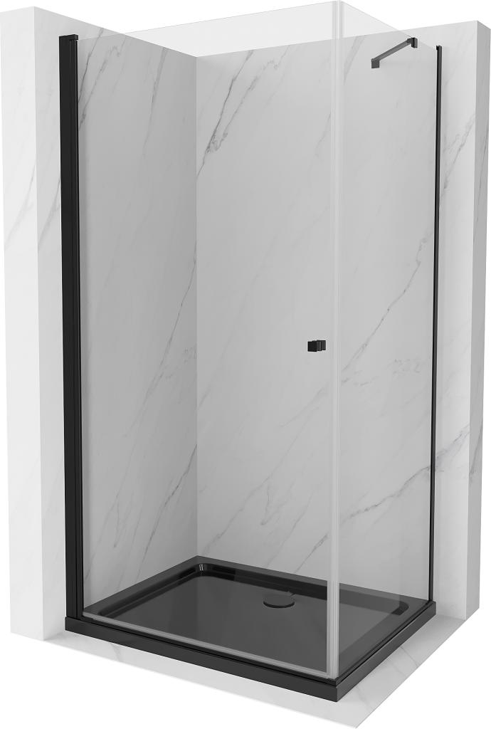 MEXEN/S Pretoria sprchový kout 70x80 cm, transparent, černá + sprchová vanička včetně sifonu 852-070-080-70-00-4070B