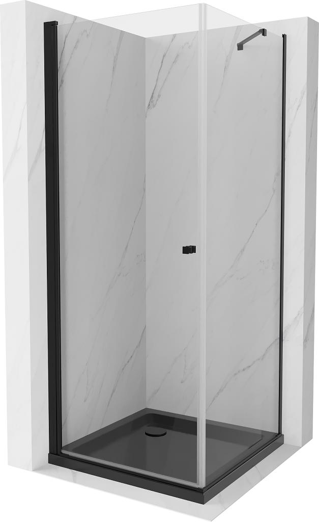 MEXEN/S Pretoria sprchový kout 80x80 cm, transparent, černá + sprchová vanička včetně sifonu 852-080-080-70-00-4070B