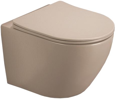 MEXEN Lena Závěsná WC mísa včetně sedátka s slow-slim, duroplast, cappuccino mat 30724064