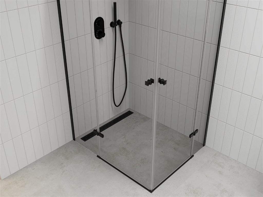 MEXEN/S - ROMA sprchový kout 80x70 cm, transparent, černý (854-080-070-70-00-02)
