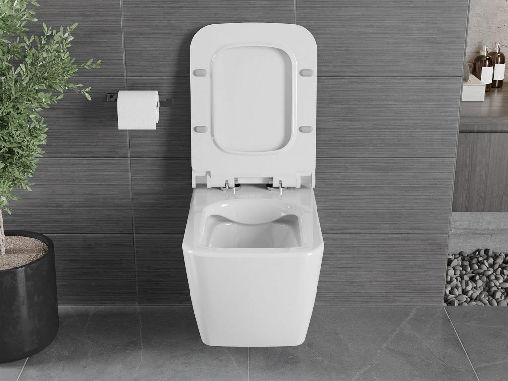 MEXEN - Vega Závěsná WC mísa včetně sedátka s slow-slim, duroplast, bílá (30654000)